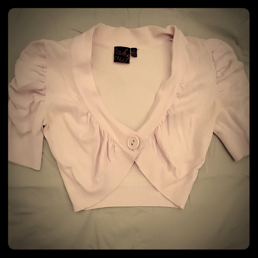 Light purple crop top 3/4 sleeve sweater